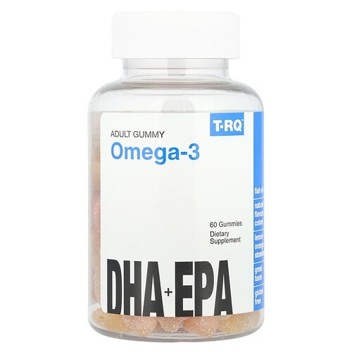 T-RQ, 성인용 구미젤리 오메가3, DHA + EPA, 레몬, 오렌지, 딸기, 구미젤리 60개 상세 이미지