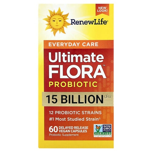 리뉴 라이프 Renew Life, Ultimate Flora™, 데일리 케어 프로바이오틱, 지연 방출 베지 캡슐 60정 상세 이미지