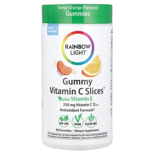 레인보우 라이트 Rainbow Light, Gummy Vitamin C 슬라이스™ 플러스 비타민E, 탠지 오렌지, 구미젤리 90개 상세 이미지