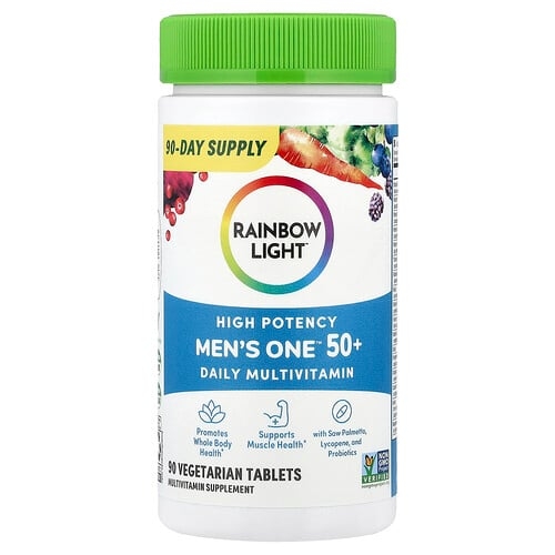 레인보우 라이트 Rainbow Light, Men's One™ 50+ 데일리 종합비타민, 고효능, 베지 정제 90정 상세 이미지