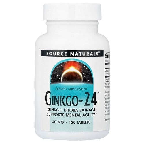 소스 네츄럴 Source Naturals, Ginkgo-24™, 40mg, 120정 상세 이미지