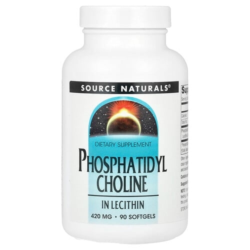 소스 네츄럴 Source Naturals, 포스파티딜 콜린, 레시틴함유, 420mg, 소프트젤 90정 상세 이미지