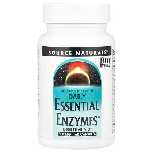 소스 네츄럴 Source Naturals, Daily Essential Enzymes®, 500mg, 캡슐 60정 상세 이미지