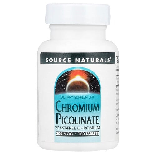 소스 네츄럴 Source Naturals, 피콜린산크로뮴, 200mcg, 120정 상세 이미지