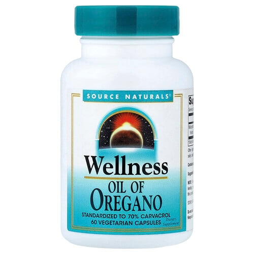 소스 네츄럴 Source Naturals, Wellness, 오레가노 오일, 베지 캡슐 60정(캡슐 1정당 45mg) 상세 이미지