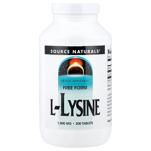 소스 네츄럴 Source Naturals, L-라이신, 1,000mg, 200정 상세 이미지