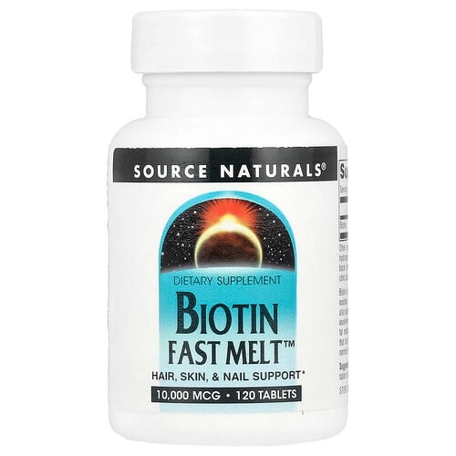 소스 네츄럴 Source Naturals, Biotin 패스트 Melt™, 10,000mcg, 120정 상세 이미지