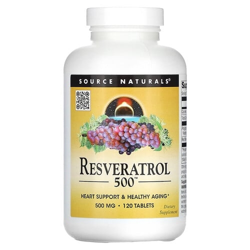 소스 네츄럴 Source Naturals, Resveratrol 500™, 500mg, 120정 상세 이미지