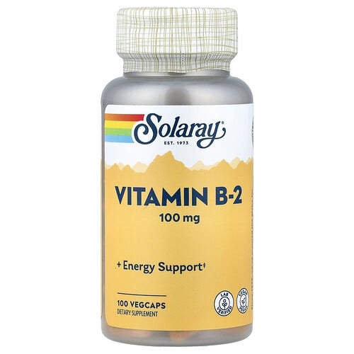 소라레이 Solaray, 비타민B2, 100mg, 베지 캡슐 100정 상세 이미지