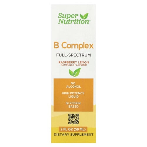 슈퍼 뉴트리션 Super Nutrition, B 복합체 풀 스펙트럼, 비타민B12, 판토텐산, 비오틴, 니아신 함유, 라즈베리 레몬 맛, 59ml(2fl oz) 상세 이미지