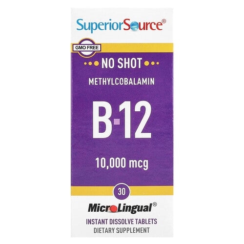 슈프리어 소스 Superior Source, 메틸코발라민 B-12, 10,000mcg, MicroLingual® 즉시 용해 정제 30정 상세 이미지