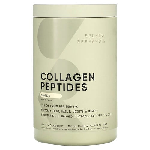 스포츠 리서치 Sports Research, 콜라겐 펩타이드, 바닐라 맛, 480g(1.06lb) 상세 이미지