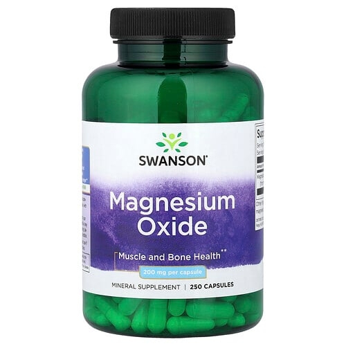 스완슨 비타민 Swanson Vitamins, 산화 마그네슘, 200mg, 캡슐 250정 상세 이미지