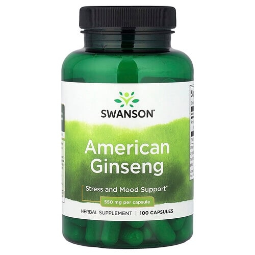 스완슨 비타민 Swanson Vitamins, 미국 인삼, 550mg, 캡슐 100정 상세 이미지