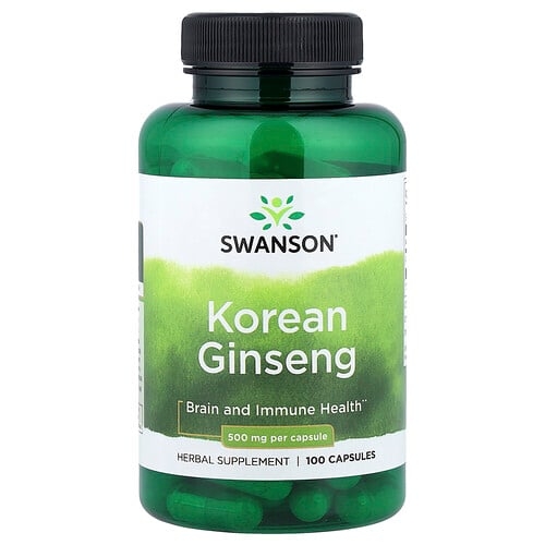 스완슨 비타민 Swanson Vitamins, 한국 인삼, 500mg, 캡슐 100정 상세 이미지