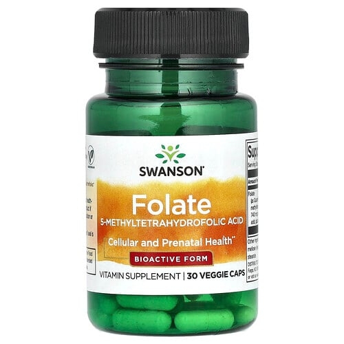 스완슨 비타민 Swanson Vitamins, 엽산, 베지 캡슐 30정(1정당 DFE 680mcg) 상세 이미지