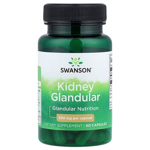 스완슨 비타민 Swanson Vitamins, 신장 분비선, 500mg, 캡슐 60정 상세 이미지