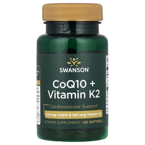 스완슨 비타민 Swanson Vitamins, CoQ10 + 비타민K2, 소프트젤 60정 상세 이미지