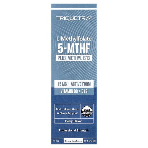Triquetra Health, L-메틸엽산 5-MTHF 플러스 메틸 B12, 베리, 1fl oz 상세 이미지
