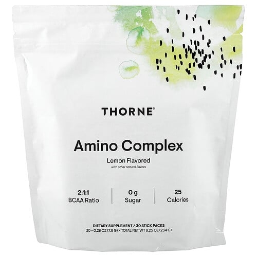 쏜 리서치 Thorne, 아미노 복합체, 레몬, 스틱팩 30개, 개당 7.8g(0.28oz) 상세 이미지