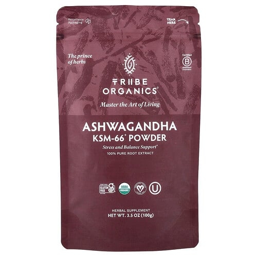 트라이브 오가닉스 Tribe Organics, 아슈와간다 KSM-66® 가루, 100g(3.5oz) 상세 이미지