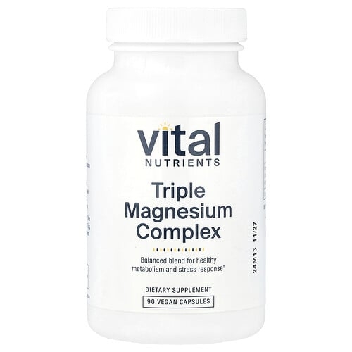 Vital Nutrients, 삼중 마그네슘 복합체, 500mg, 베지 캡슐 90정(캡슐당 250mg) 상세 이미지