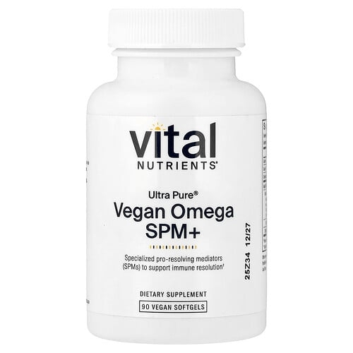 Vital Nutrients, Ultra Pure®, 비건 오메가 SPM+, 비건 소프트젤 90정 상세 이미지