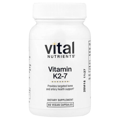 Vital Nutrients, 비타민K2-7, 베지 캡슐 60정(캡슐 1정당 180mcg) 상세 이미지