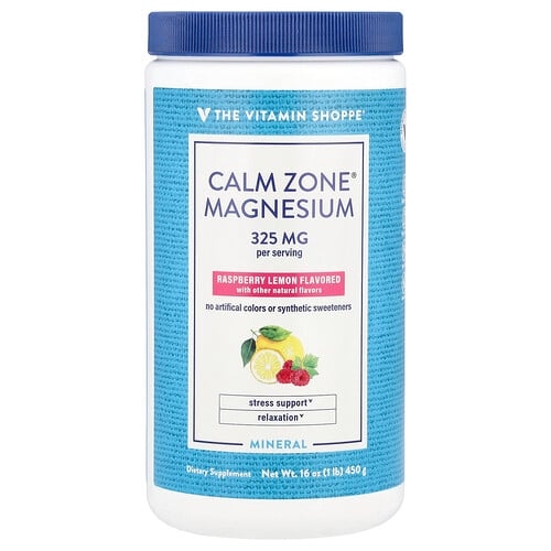 더 비타민 샵 The Vitamin Shoppe, Calm 존®, 마그네슘, 라즈베리 레몬, 450g(16oz) 상세 이미지
