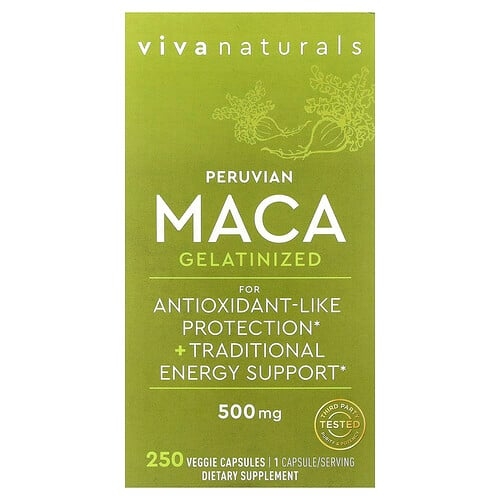 Viva Naturals, 페루비안 마카, 젤라틴화, 500mg, 베지 캡슐 250정 상세 이미지