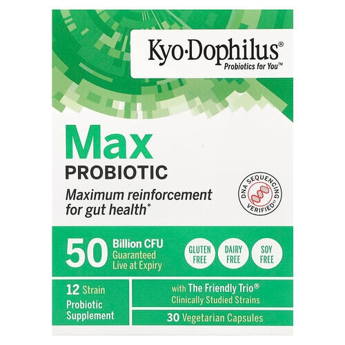 쿄릭 Kyolic, Kyo-Dophilus, 맥스 프로바이오틱, 500억 CFU, 베지 캡슐 30정 상세 이미지