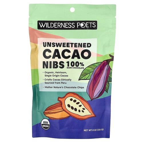 윌더니스 포잇츠 Wilderness Poets, 무가당 카카오 닙스, 다크 초콜릿, 226g(8oz) 상세 이미지