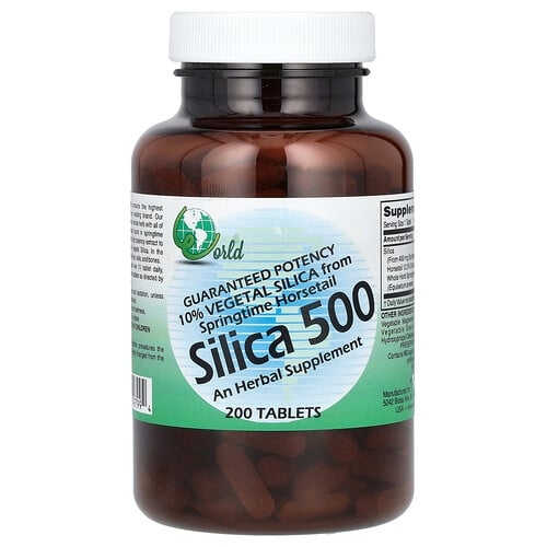 월드 올가닉스 World Organic, 실리카 500, 200정(1정당 50mg) 상세 이미지