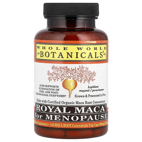 홀 월드 보타니칼 Whole World Botanicals, Royal Maca® 폐경기 증상 완화, 베지 캡슐 120정 상세 이미지