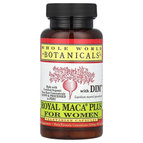홀 월드 보타니칼 Whole World Botanicals, DIM™ 함유 Royal Maca® 플러스 여성용, 베지 캡슐 90정 상세 이미지