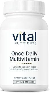 Vital Nutrients Once Daily Multivitamin | Vegan Multi for Women & Men | Allergen-Free | 19 Essential Vitamins + Antioxidants for Eye and Heart Health | Gluten, Dairy & Soy-Free | 30 Capsules 상품 이미지