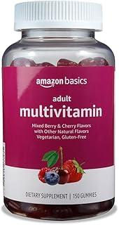 Amazon Basics Adult Multivitamin Gummies, Mixed Berry & Cherry, 150 Gummies, 75-Day Supply, Pack of 1 (Previously Solimo) 상품 이미지