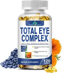 Total Eye Complex - 루테인 + 빌베리 + 제아잔틴 + 시트러스 바이오플라보노이드 - 건강한 눈을 위한 울트라 비전 지원 보충제 120 소프트젤, 60일 분량 상품 이미지