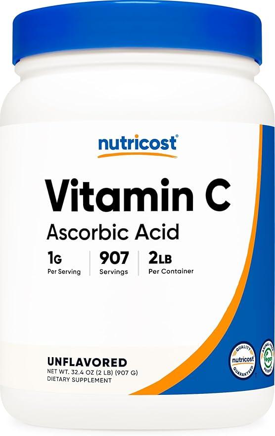 Nutricost 아스코르브산 분말 (비타민 C) 2 LBS - 글루텐 프리, 유전자 변형 성분 무함유