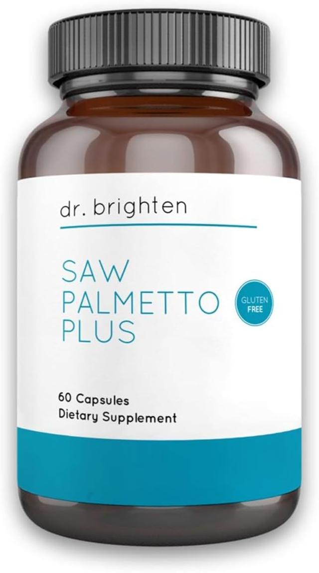 Dr. Brighten Saw Palmetto Plus - 여성을 위한 천연 건강 보조 식품 - 다낭성 난소 증후군(PCOS) 지원으로 탈모, 여드름, 지성 피부 예방