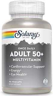 Solaray Once Daily Adult 50+ Complete Multivitamin for Women & Men, Essential Vitamins & Chelated Minerals for Healthy Energy, Heart, Brain & Immune Support, With CoQ10 & Lutein, Iron Free, 90 VegCaps 상품 이미지