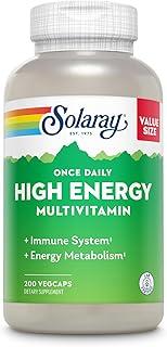 SOLARAY Once Daily High Energy Multivitamin for Women and Men - Energy Supplements - Immune Support w/Vitamin C, A, D and E, Vitamin B Complex, Trace Minerals, 60-Day Guarantee, 200 Serv, 200 VegCaps 상품 이미지