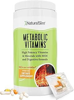 NaturalSlim Metabolic Vitamins - Combination of High Potency Multivitamins, Minerals, B Complex, Msm, & Digestive Formula Supplements for Men & Women - Energy & Metabolism Support - Capsule,1 Pack 상품 이미지