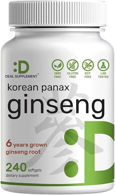 한국 홍삼 소프트젤 1500mg, 120개, 인세노사이드 15% 표준화, 면역, 에너지 및 정신 건강 지원 - 고급 인삼 보충제 상품 이미지