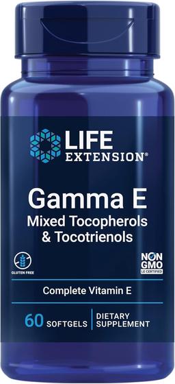 Life Extension Gamma E 혼합 토코페롤 및 토코트리에놀 - 완벽한 비타민 E 스펙트럼, 항산화 보호 - GMO 프리, 글루텐 프리 - 소프트젤 60개 이미지
