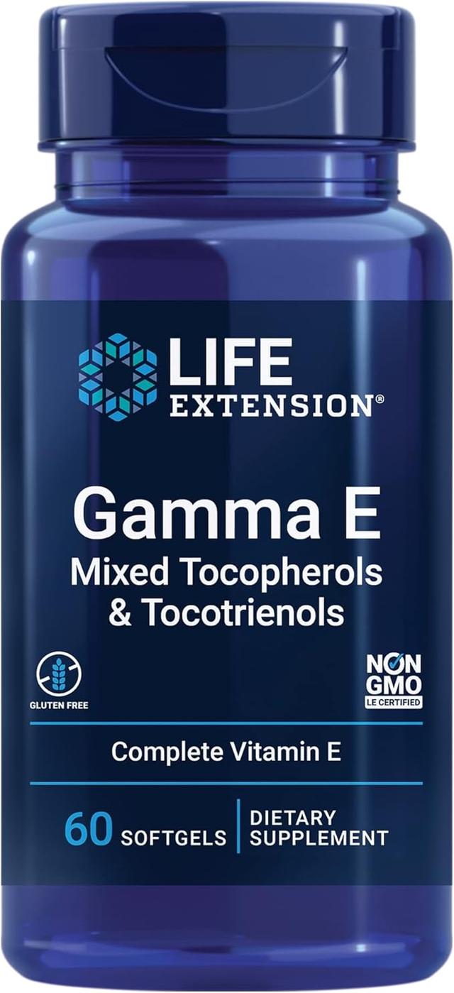 Life Extension Gamma E 혼합 토코페롤 및 토코트리에놀 - 완벽한 비타민 E 스펙트럼, 항산화 보호 - GMO 프리, 글루텐 프리 - 소프트젤 60개