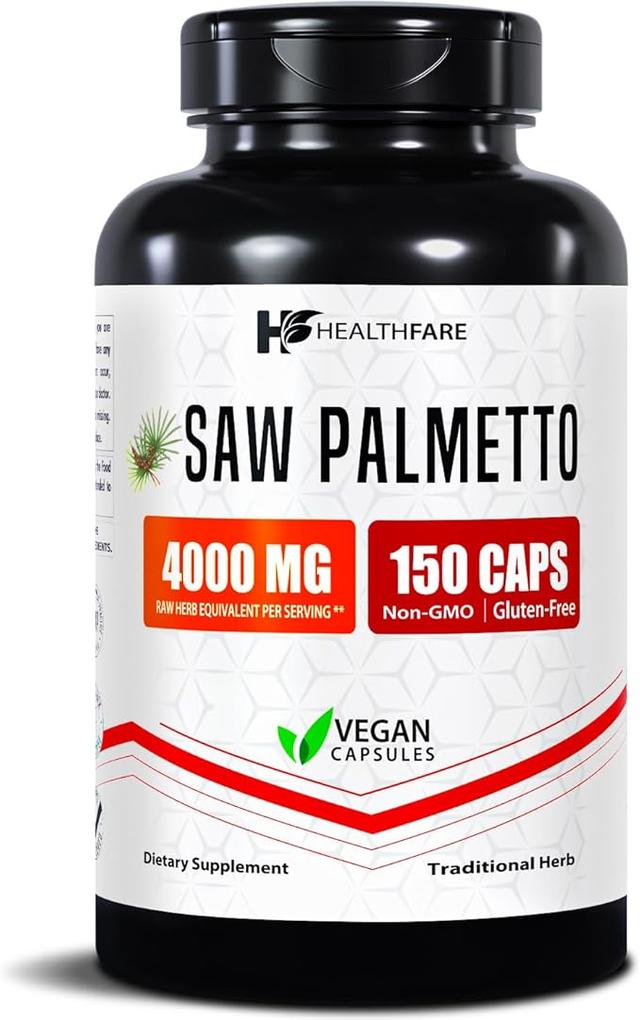 쏘팔메토 추출물 캡슐 4000mg 상당 | 150캡슐 | 남성 및 여성 모발 성장 | 비GMO & 글루텐 프리 | 미국산