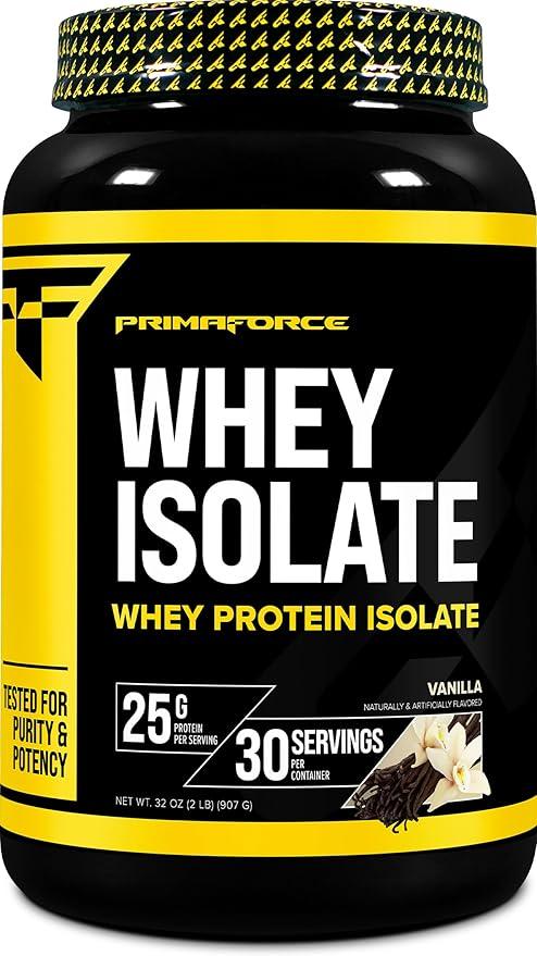 Primaforce 분리 유청 단백질 파우더 (바닐라, 0.9kg(2파운드)) - GMO 프리, 글루텐 프리 상품 이미지