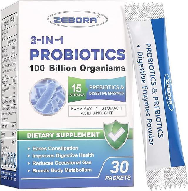 Probiotics for Women & Men - 100 Billion Plus Digestive Enzymes & Prebiotics, Highest Potency 3-in-1 Complete Probiotics for Digestive Health, Immune Support 상품 이미지