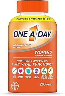 One A Day Women’s Multivitamin with Vitamin A, C, D, E and all 8 B vitamins, Calcium, Vitamins for Women, for Bone Health, Skin Health & Immune Health Support , 200 Count 상품 이미지